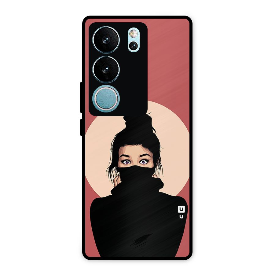 Aesthetic Digital Art Girl Metal Back Case for Vivo V29 Pro