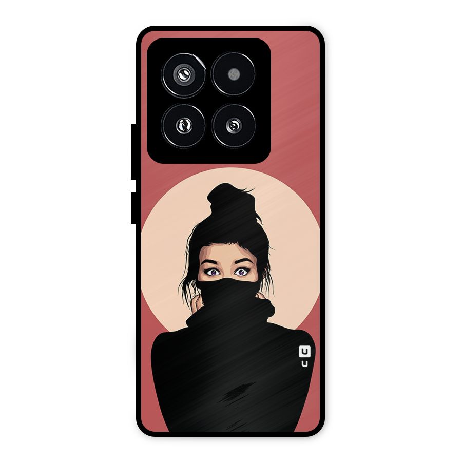 Aesthetic Digital Art Girl Metal Back Case for Xiaomi 14 Pro