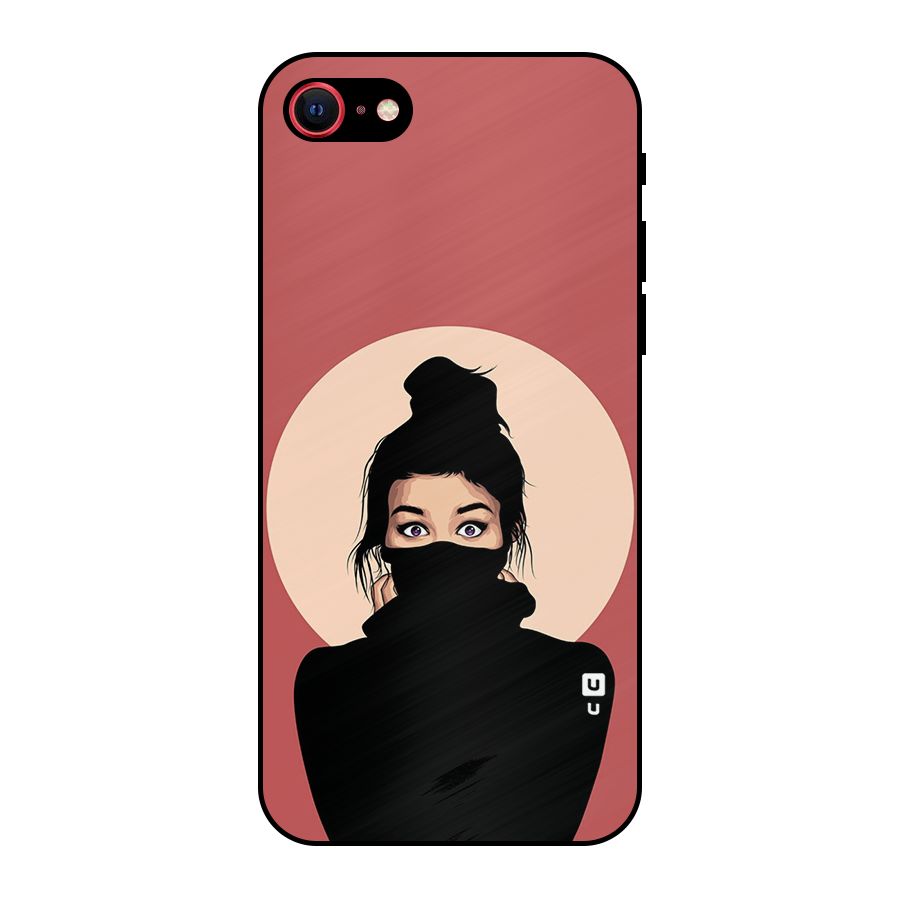 Aesthetic Digital Art Girl Metal Back Case for iPhone SE 2022