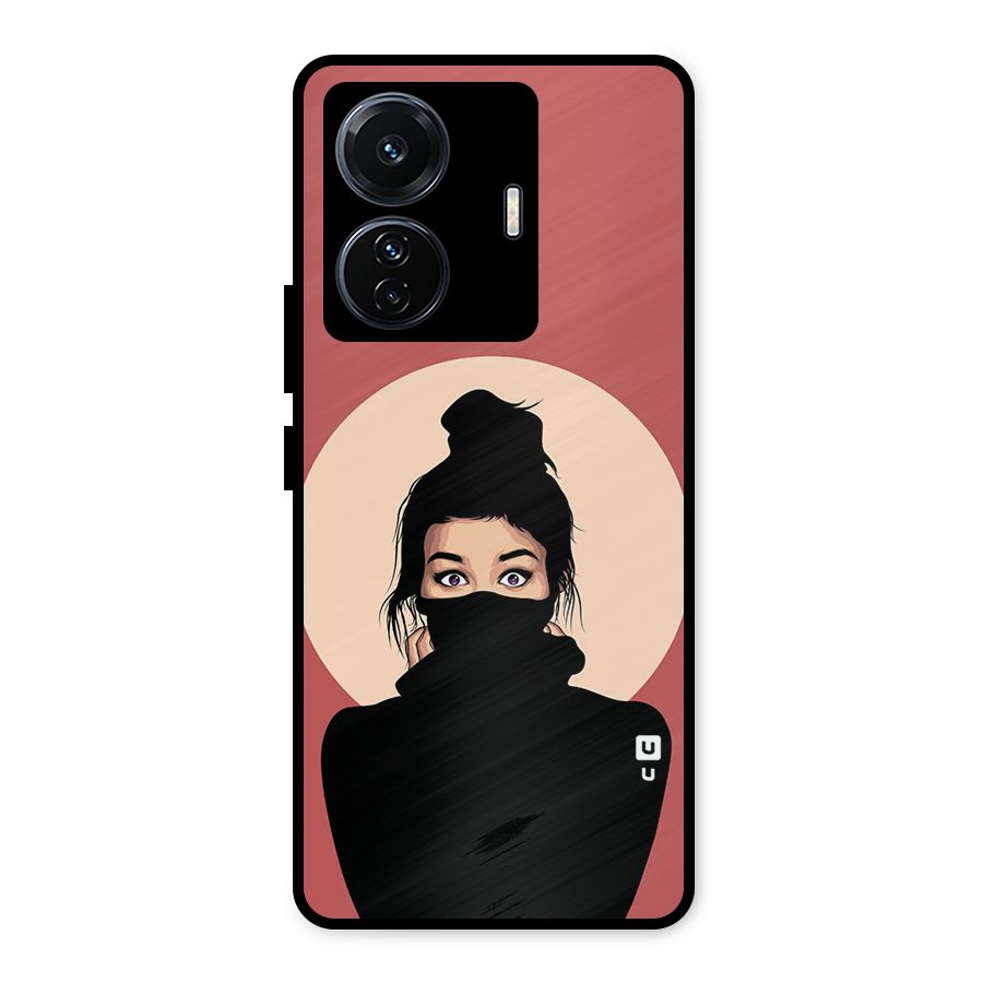 Aesthetic Digital Art Girl Metal Back Case for iQOO Z6