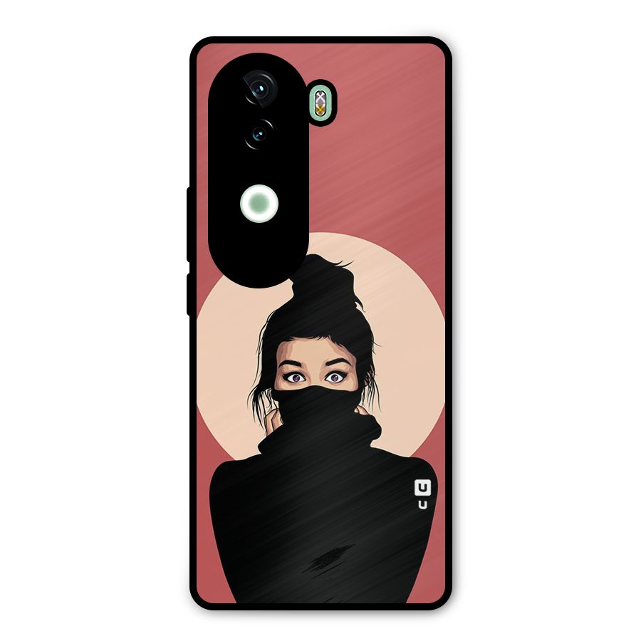 Aesthetic Digital Art Girl Metal Back Case for iQOO Z9s