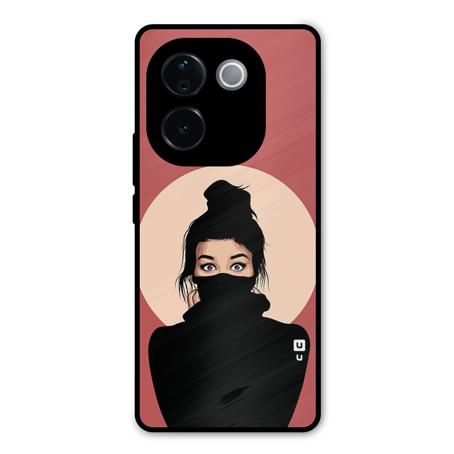 Aesthetic Digital Art Girl Metal Back Case for iQOO Z9s Pro