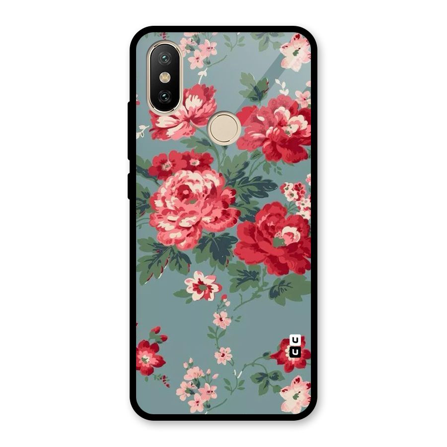 Aesthetic Floral Red Glass Back Case for Redmi A2