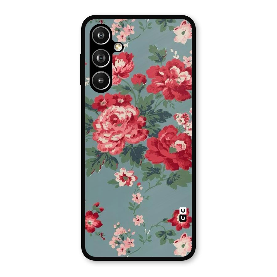 Aesthetic Floral Red Metal Back Case for Galaxy F54