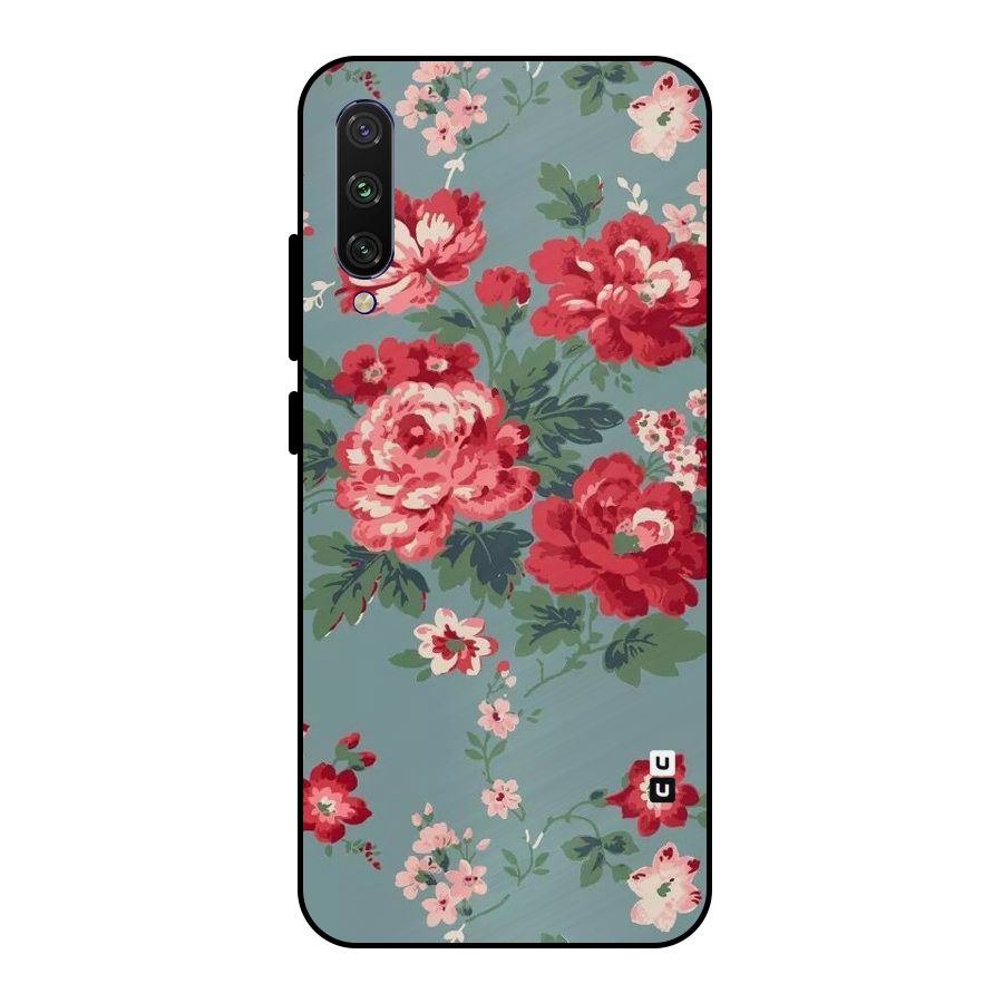 Aesthetic Floral Red Metal Back Case for Mi A3