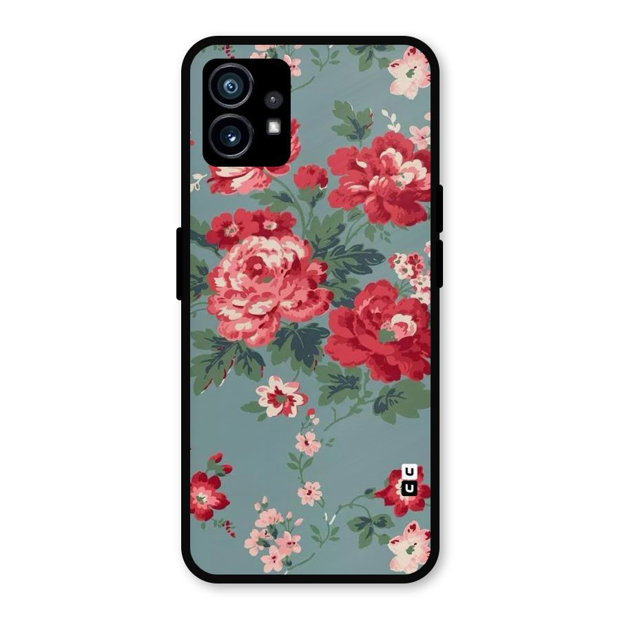 Aesthetic Floral Red Metal Back Case for Nothing Phone 1