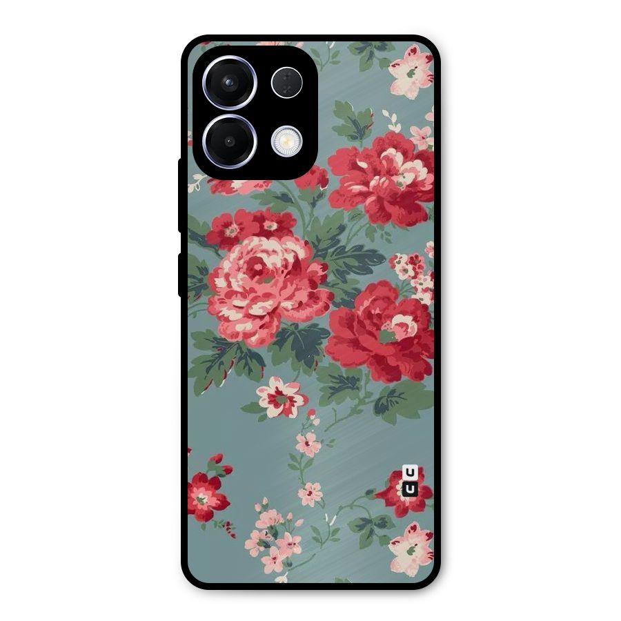 Aesthetic Floral Red Metal Back Case for Oppo K13