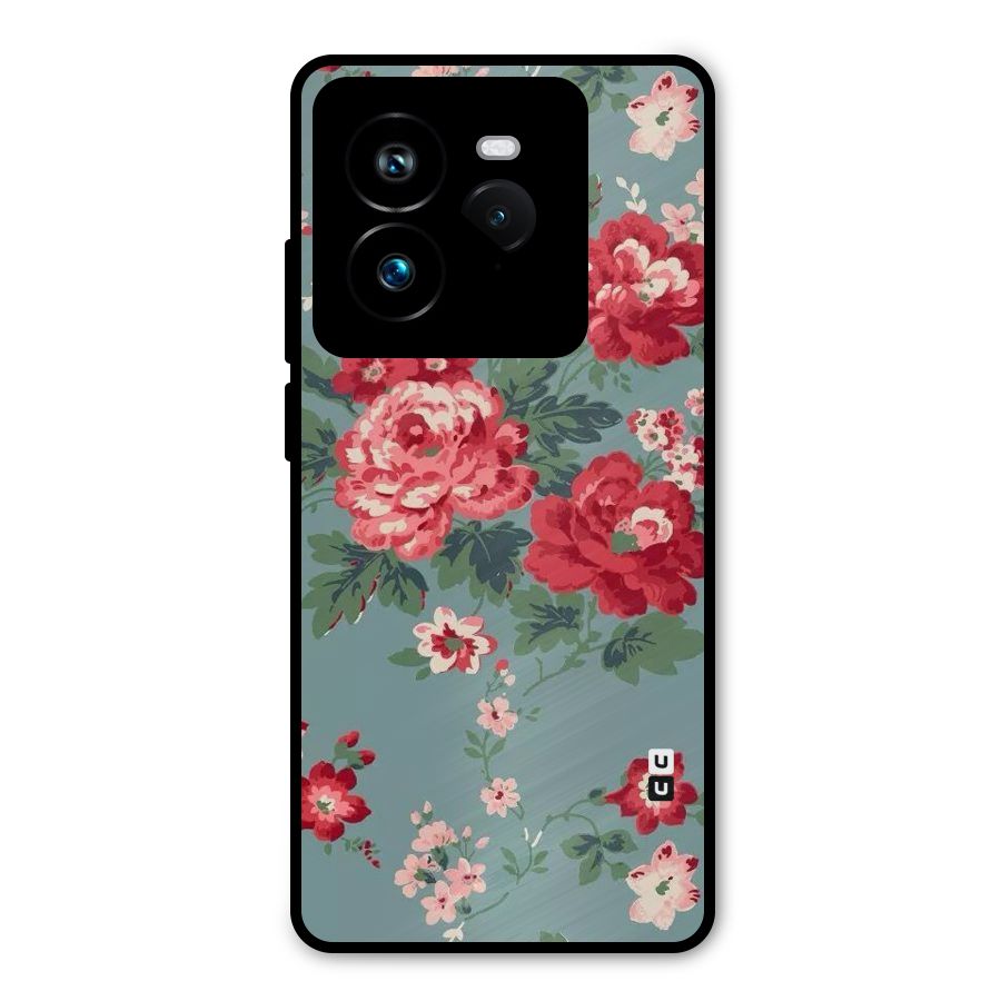 Aesthetic Floral Red Metal Back Case for Realme GT 7 Pro