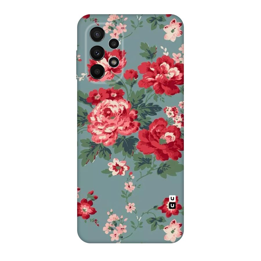 Aesthetic Floral Red Original Polycarbonate Back Case for Galaxy A23