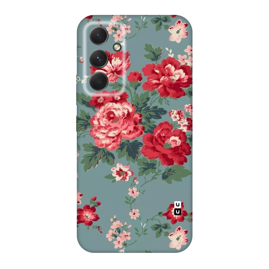 Aesthetic Floral Red Original Polycarbonate Back Case for Galaxy A54