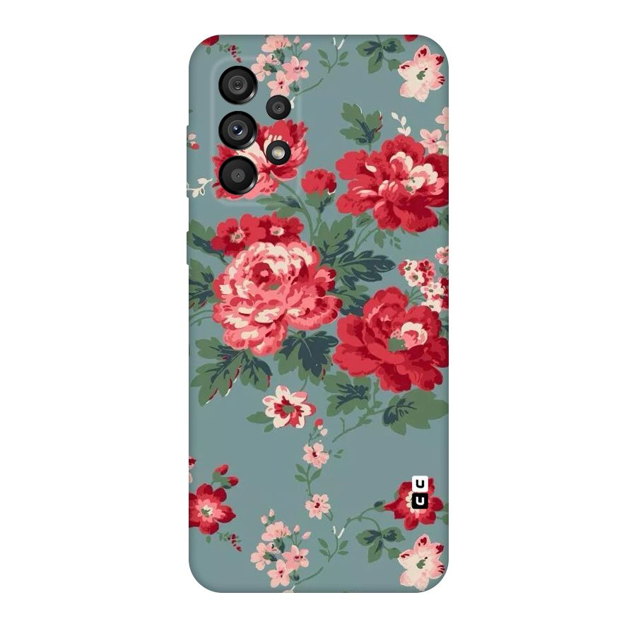 Aesthetic Floral Red Original Polycarbonate Back Case for Galaxy A73 5G