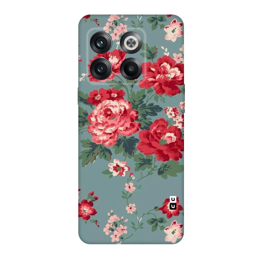 Aesthetic Floral Red Original Polycarbonate Back Case for OnePlus 10T