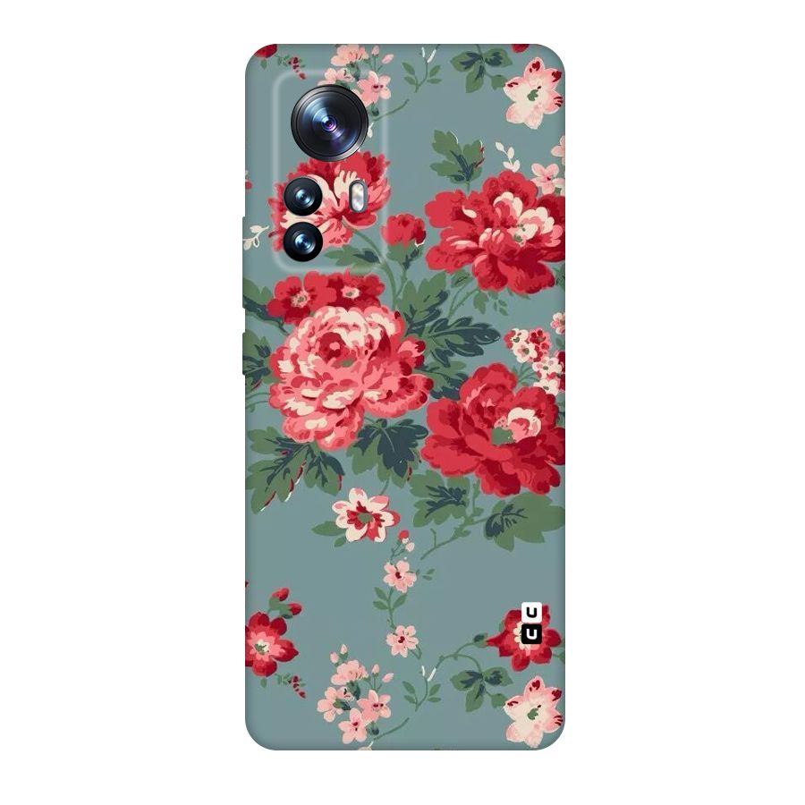 Aesthetic Floral Red Original Polycarbonate Back Case for Xiaomi 12 Pro