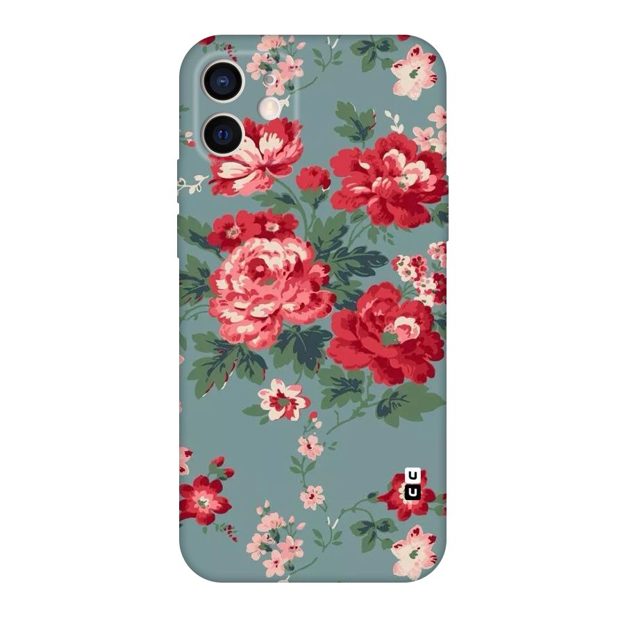 Aesthetic Floral Red Original Polycarbonate Back Case for iPhone 12