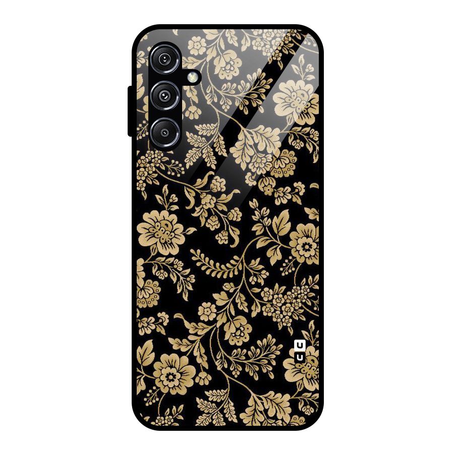 Aesthetic Golden Design Glass Back Case for Galaxy M34 5G