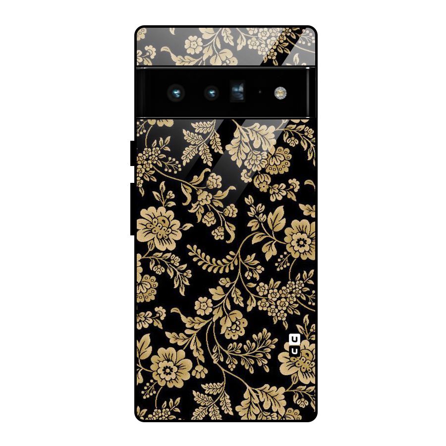 Aesthetic Golden Design Glass Back Case for Google Pixel 6 Pro