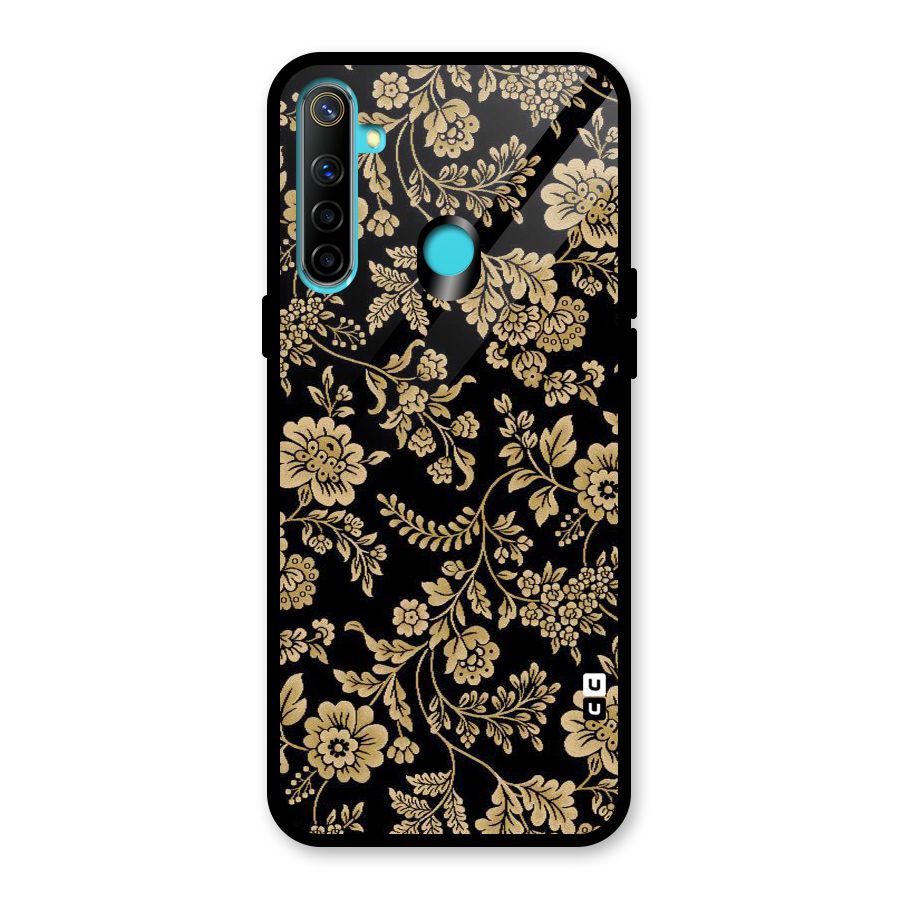 Aesthetic Golden Design Glass Back Case for Realme 5