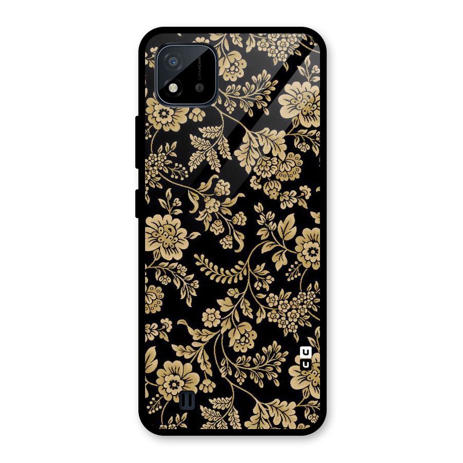 Aesthetic Golden Design Glass Back Case for Realme C11 2021