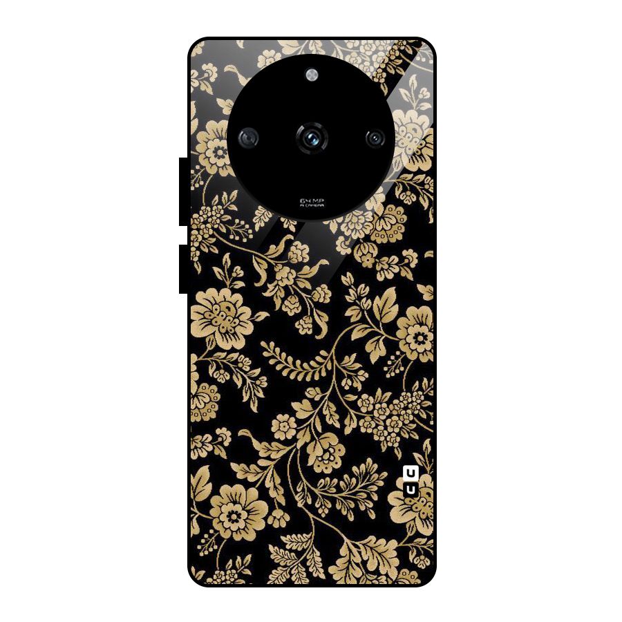 Aesthetic Golden Design Glass Back Case for Realme Narzo 60 5G