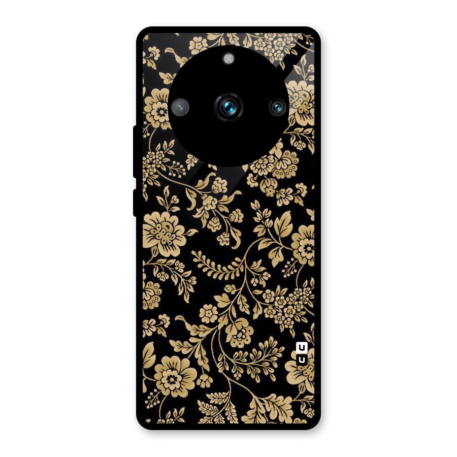Aesthetic Golden Design Glass Back Case for Realme Narzo 60 Pro