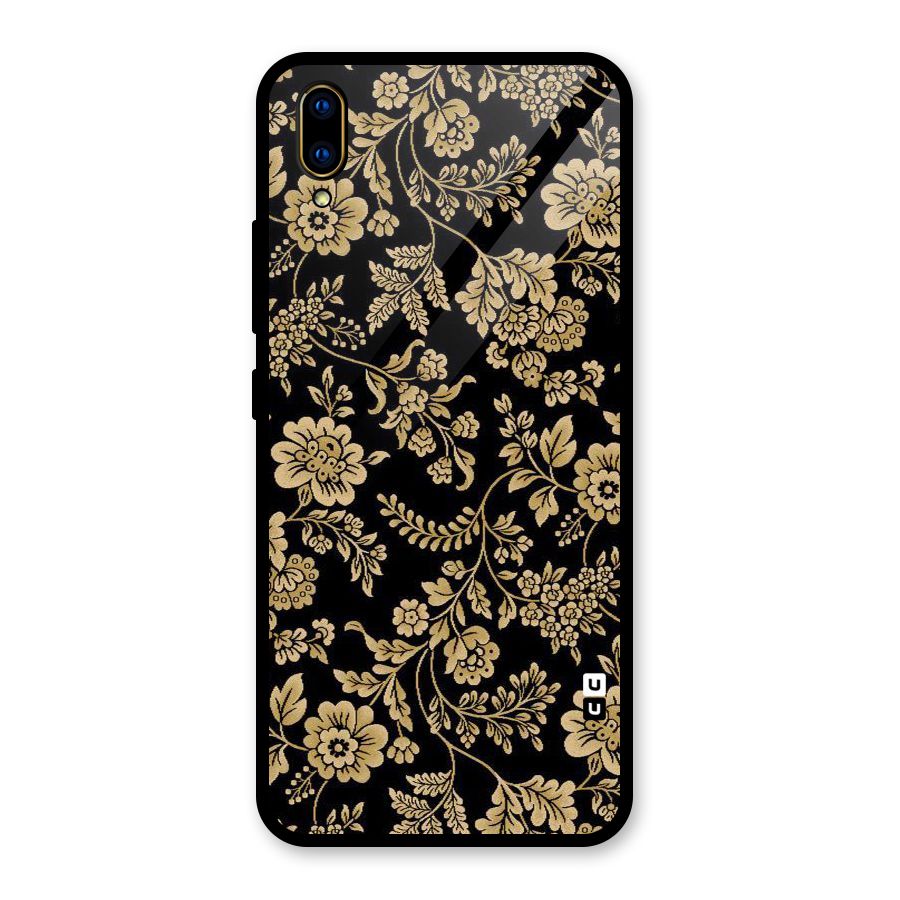 Aesthetic Golden Design Glass Back Case for Vivo V11 Pro