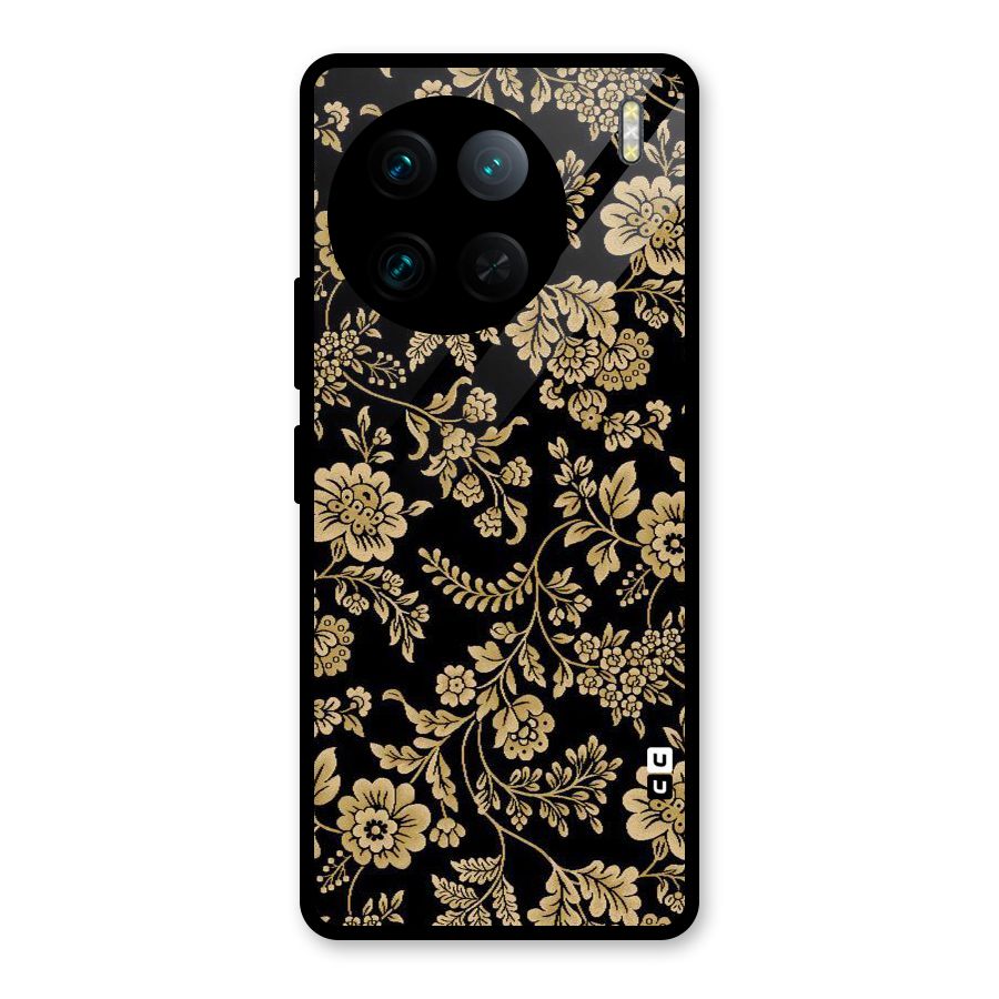 Aesthetic Golden Design Glass Back Case for Vivo X90 Pro