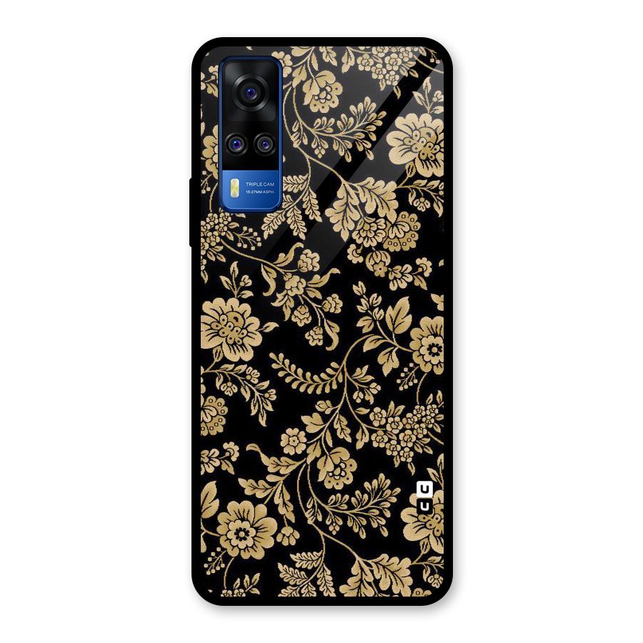 Aesthetic Golden Design Glass Back Case for Vivo Y31
