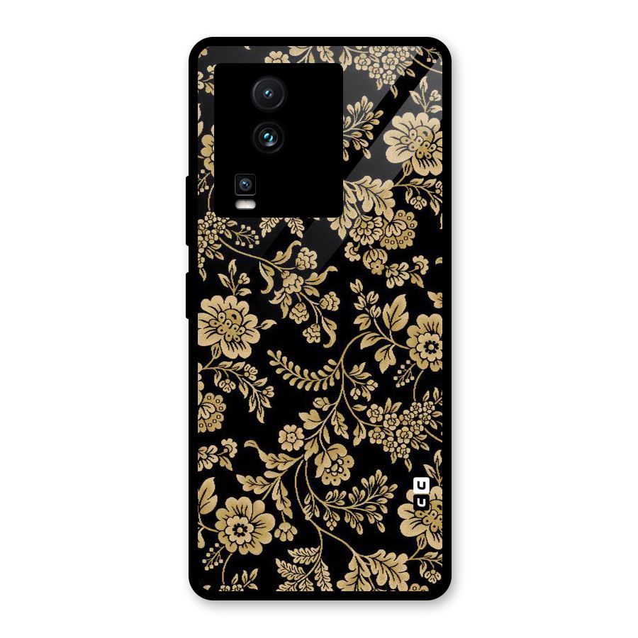 Aesthetic Golden Design Glass Back Case for Vivo iQOO Neo 7 Pro