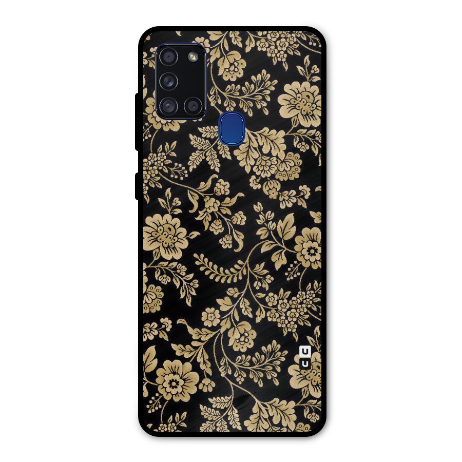 Aesthetic Golden Design Metal Back Case for Galaxy A21s