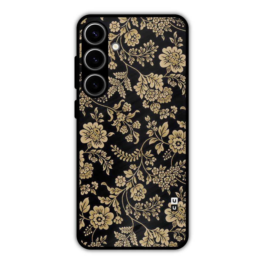 Aesthetic Golden Design Metal Back Case for Galaxy S24 Plus