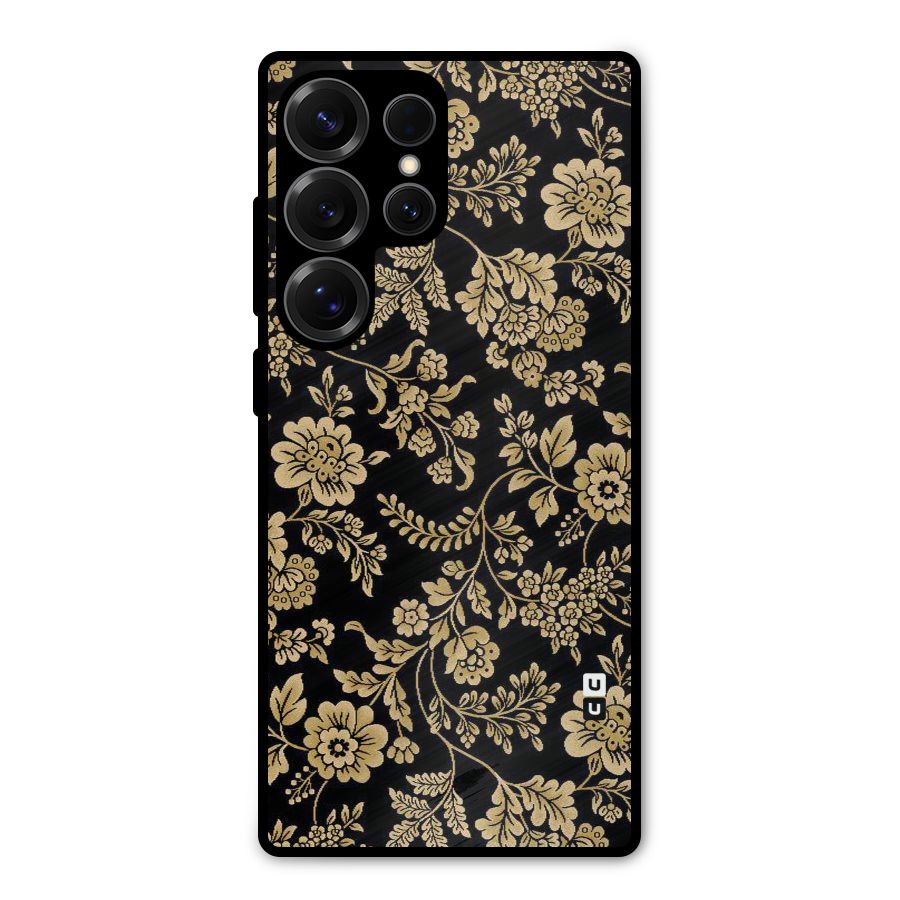 Aesthetic Golden Design Metal Back Case for Galaxy S25 Ultra
