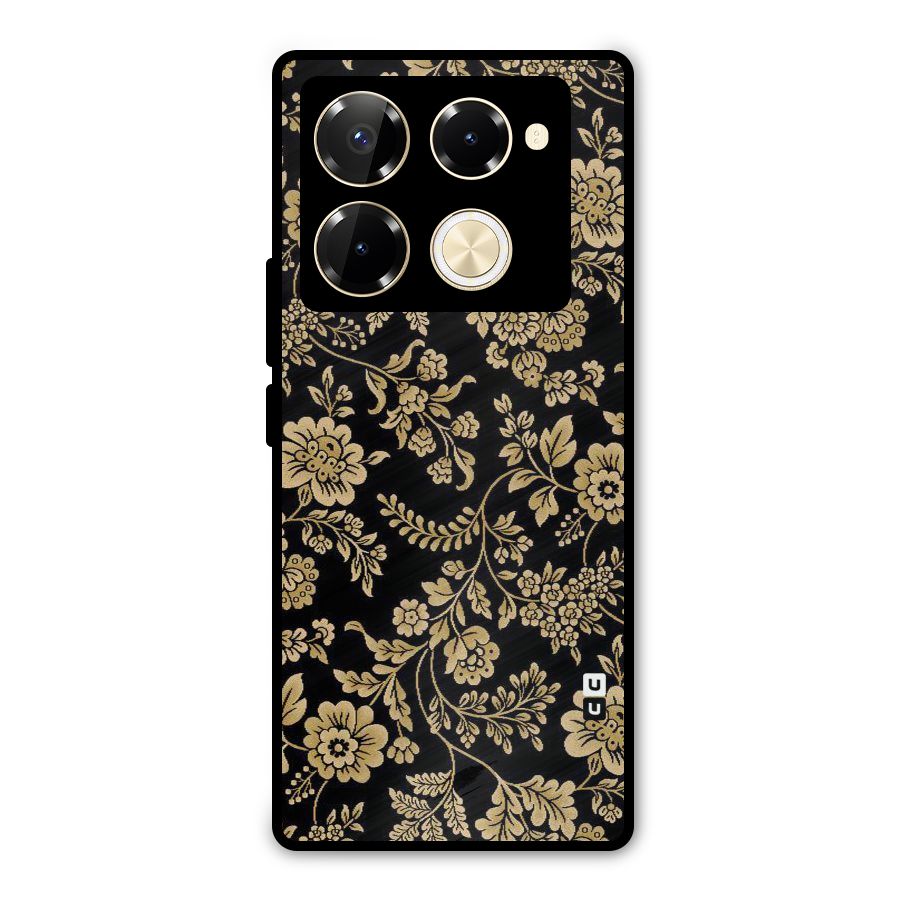 Aesthetic Golden Design Metal Back Case for Infinix Note 40 Pro