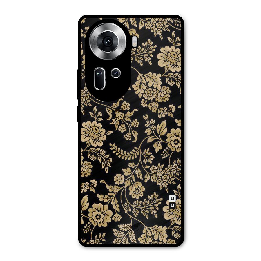Aesthetic Golden Design Metal Back Case for Oppo Reno11 5G