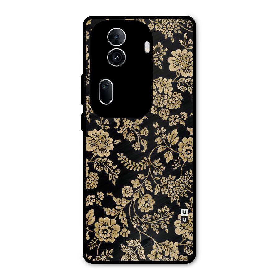 Aesthetic Golden Design Metal Back Case for Oppo Reno11 Pro 5G