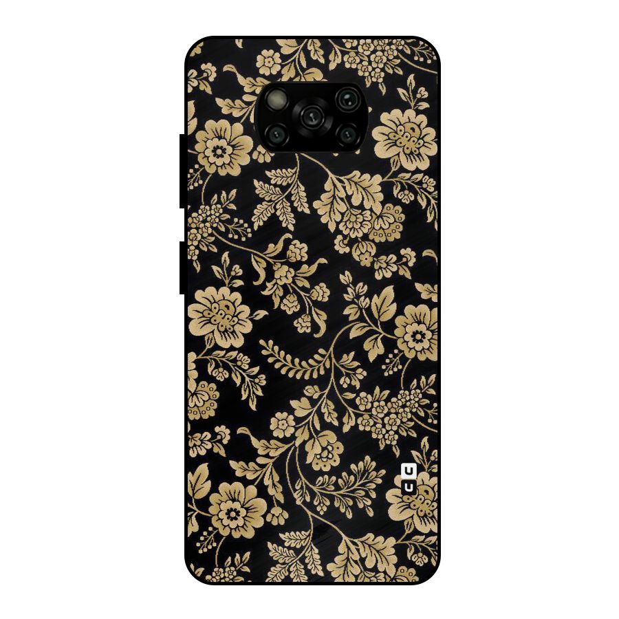 Aesthetic Golden Design Metal Back Case for Poco X3