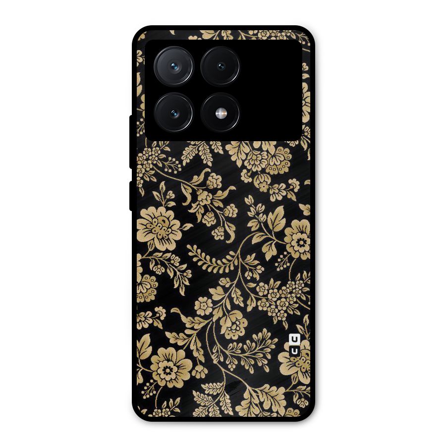 Aesthetic Golden Design Metal Back Case for Poco X6 Pro