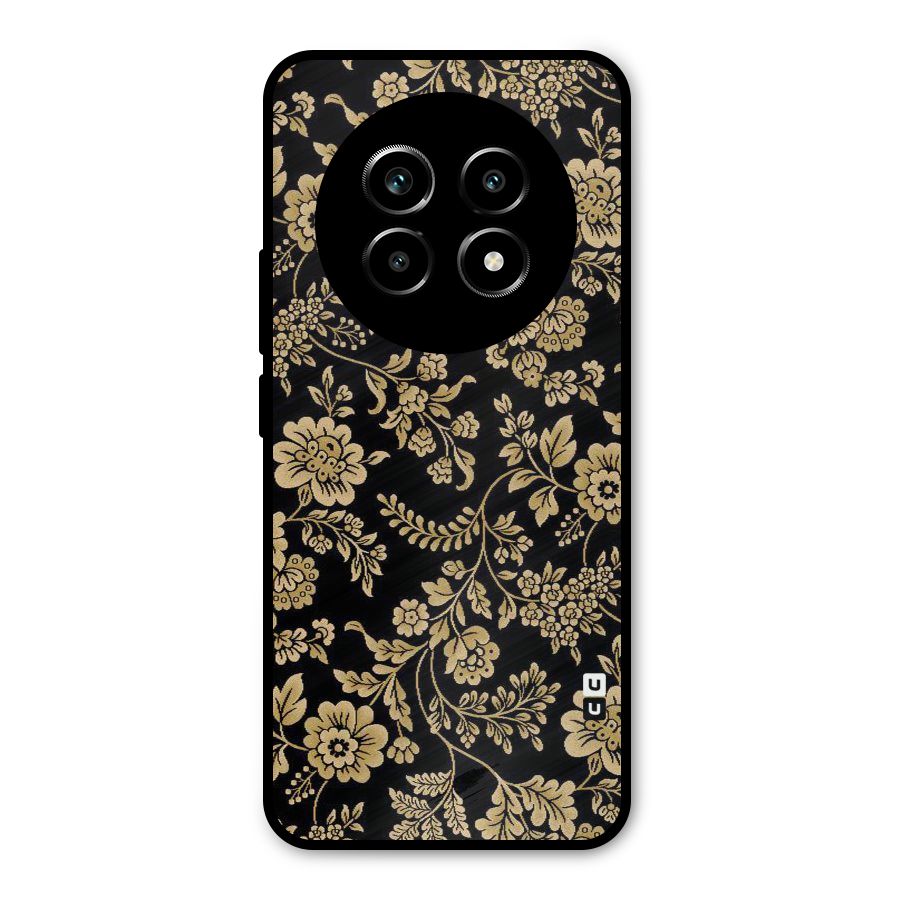 Aesthetic Golden Design Metal Back Case for Realme 13 Pro