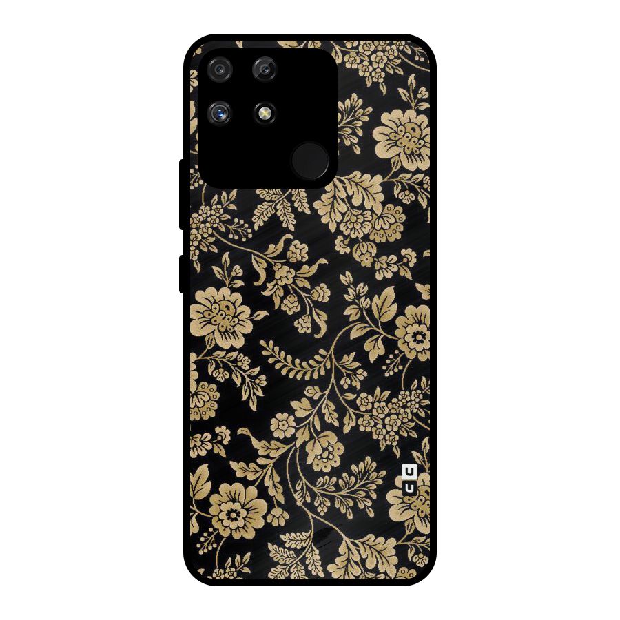 Aesthetic Golden Design Metal Back Case for Realme Narzo 50A