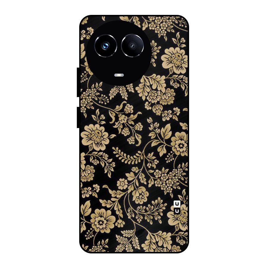 Aesthetic Golden Design Metal Back Case for Realme Narzo 60X