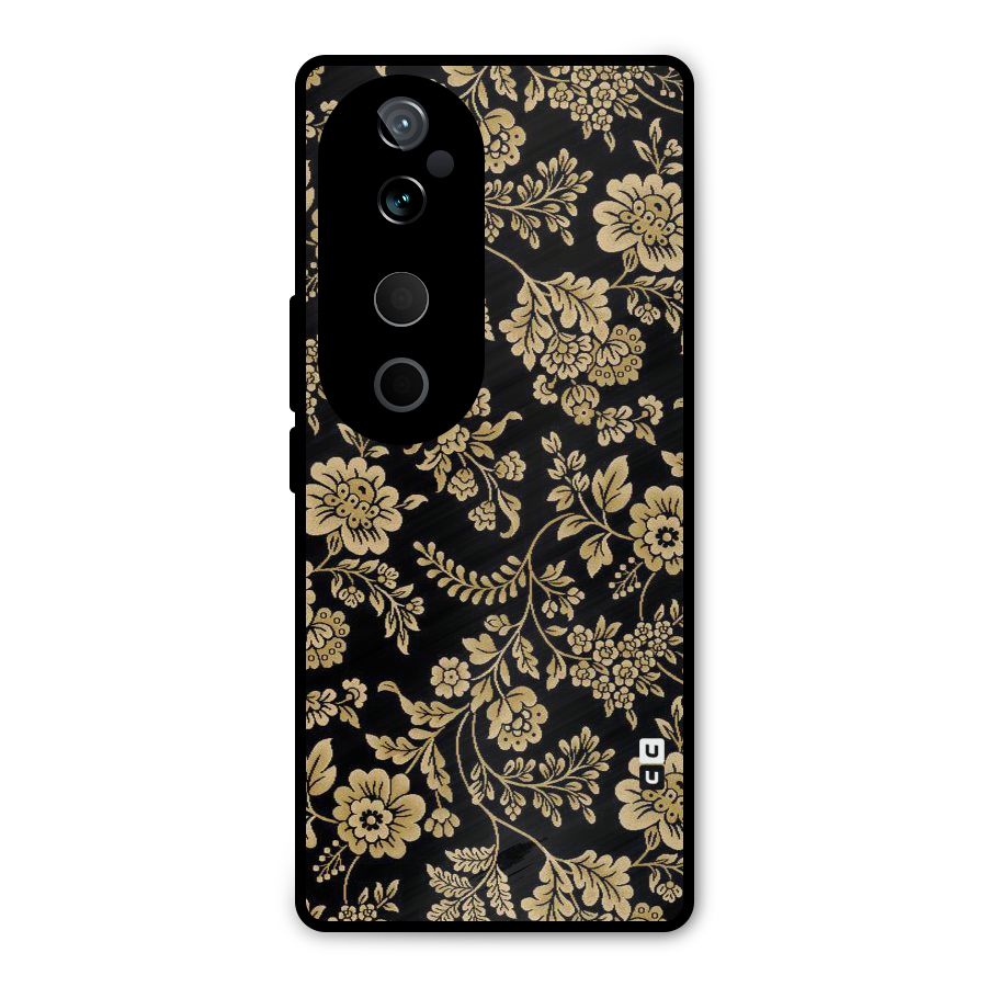 Aesthetic Golden Design Metal Back Case for Vivo T3 Ultra