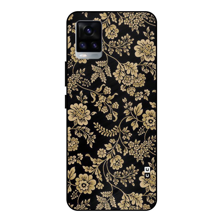 Aesthetic Golden Design Metal Back Case for Vivo V20 2021