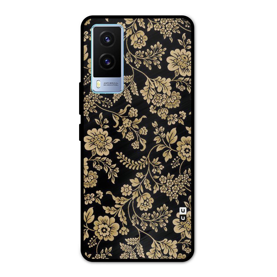 Aesthetic Golden Design Metal Back Case for Vivo V21e 5G