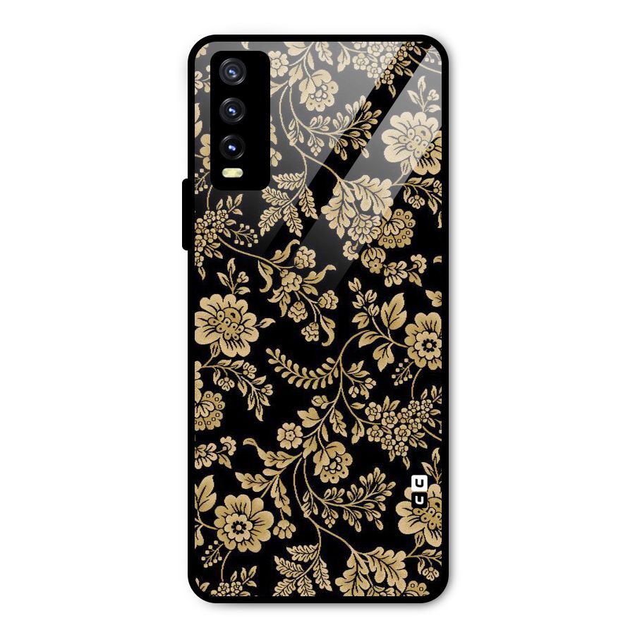Aesthetic Golden Design Metal Back Case for Vivo Y20g