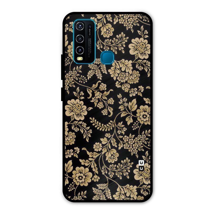 Aesthetic Golden Design Metal Back Case for Vivo Y30