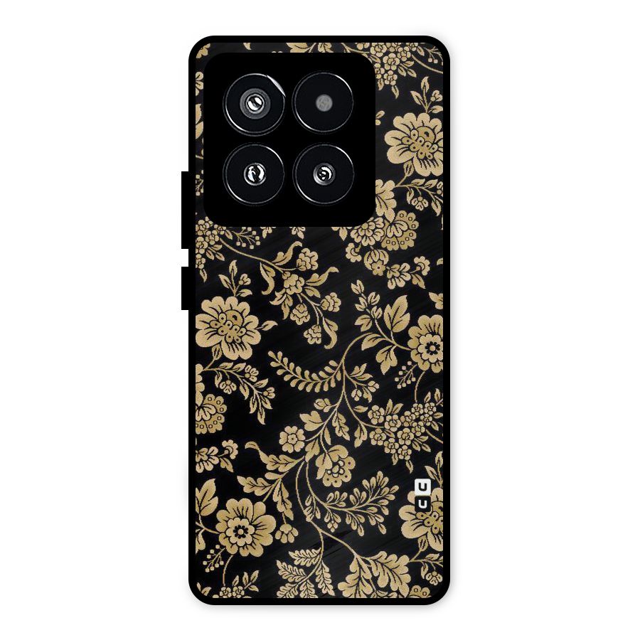 Aesthetic Golden Design Metal Back Case for Xiaomi 14 Pro