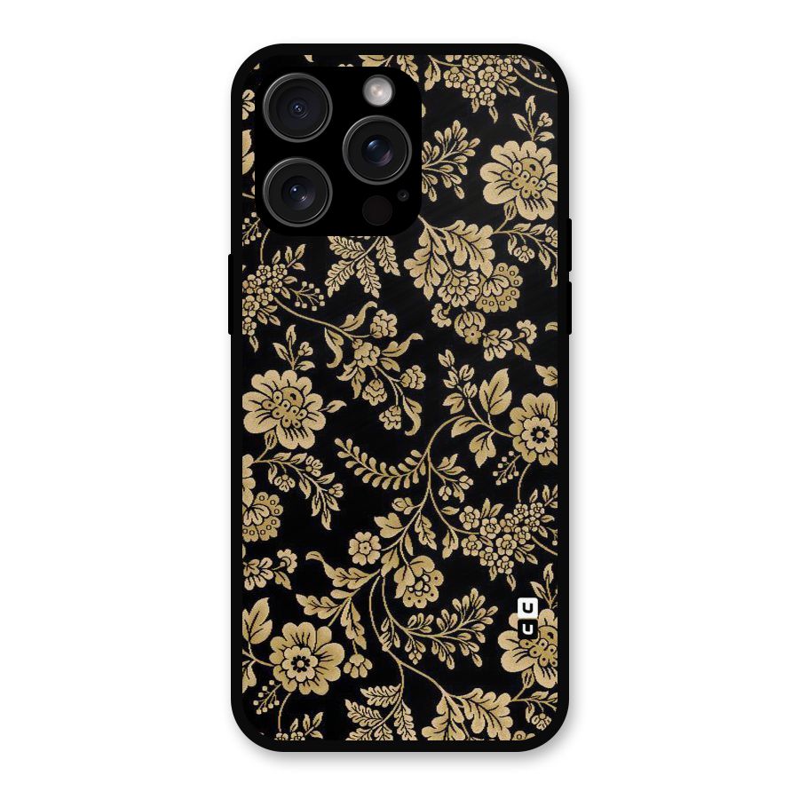 Aesthetic Golden Design Metal Back Case for iPhone 15 Pro Max