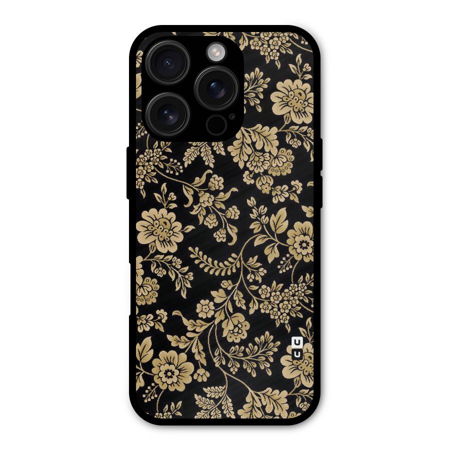 Aesthetic Golden Design Metal Back Case for iPhone 16 Pro