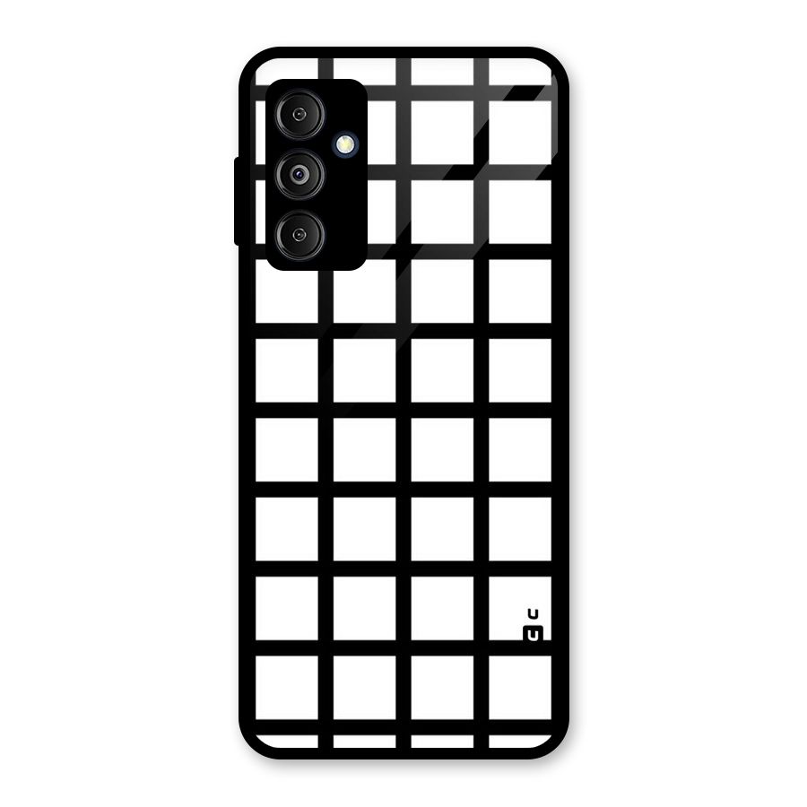 Aesthetic Grid Lines Glass Back Case for Galaxy M14 5G