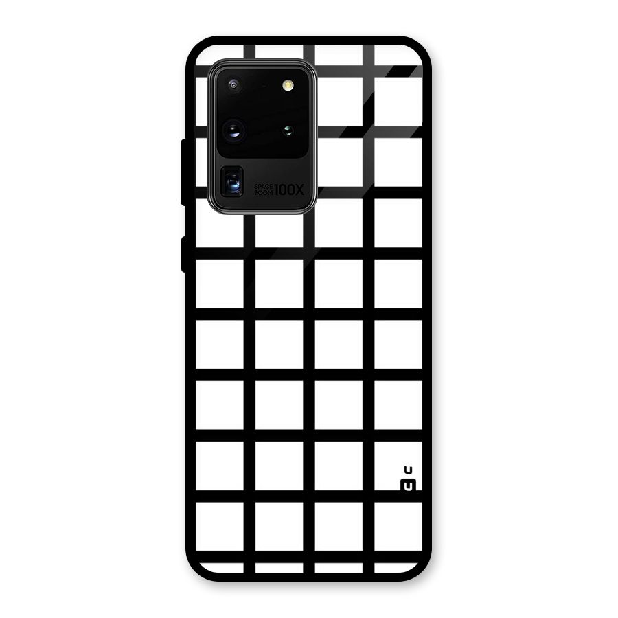 Aesthetic Grid Lines Glass Back Case for Galaxy S20 Ultra