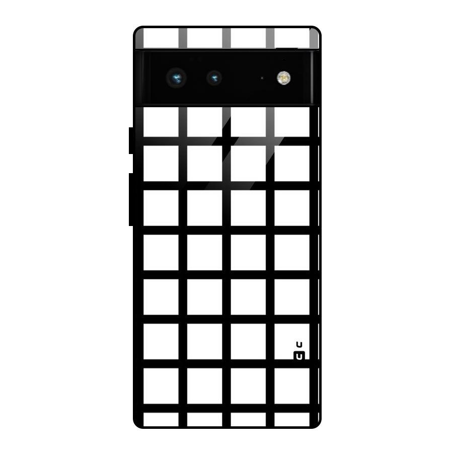 Aesthetic Grid Lines Glass Back Case for Google Pixel 6